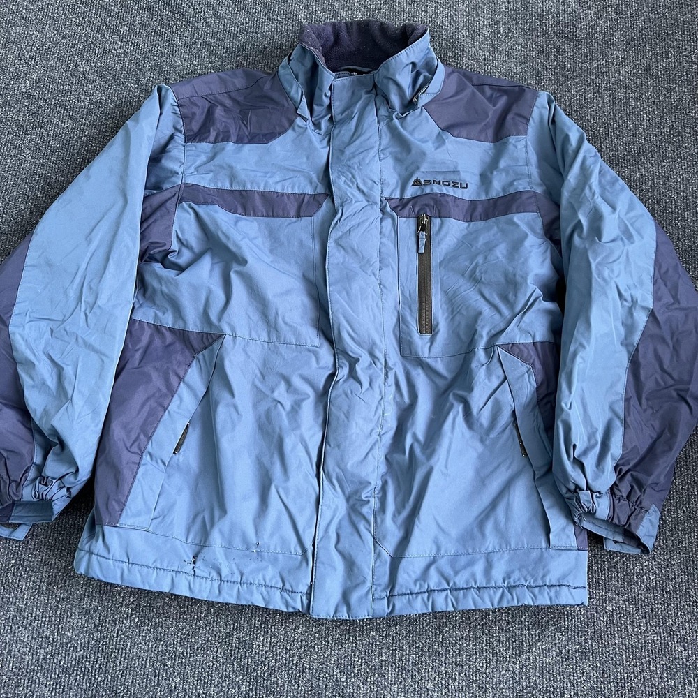 Snozu Ski Jacket Kids Large 14/16 Blue Colorblock Insulated Winter Coat